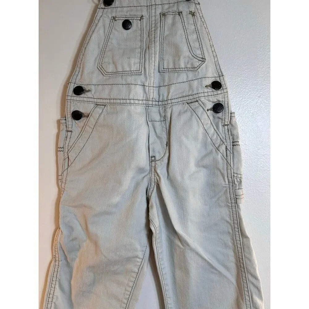 OSHKOSH B’GOSH Boy’s Vestbak Light Gray Bib Overalls / Size: 2T
